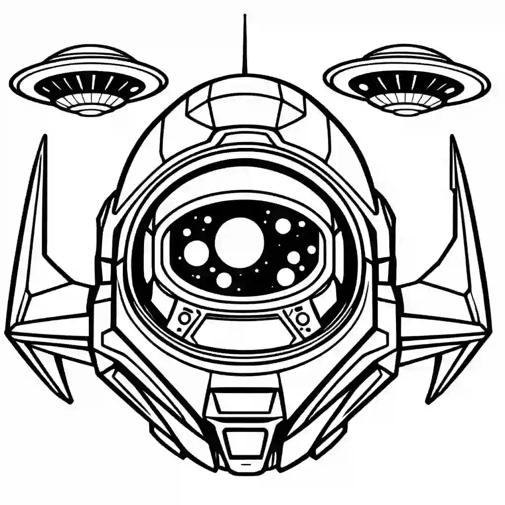 Alien Spaceships coloring pages